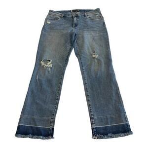 Kut from the Kloth Reese Ankle Straight Jeans Distressed size‎ 10